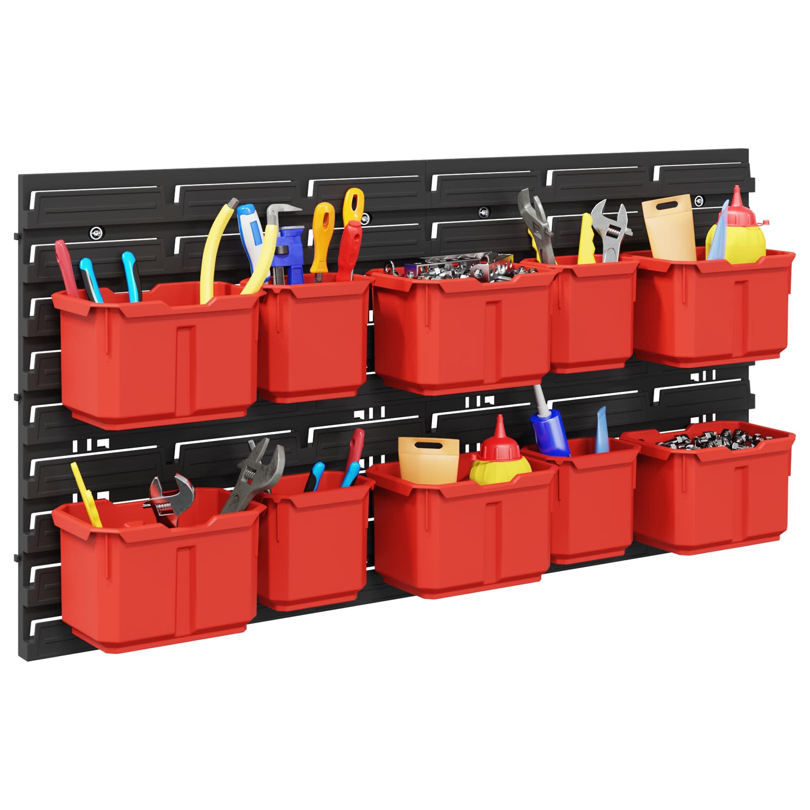 Scaffale contenitore Nero e Rosso 77,5 x 2 x 39 cm
