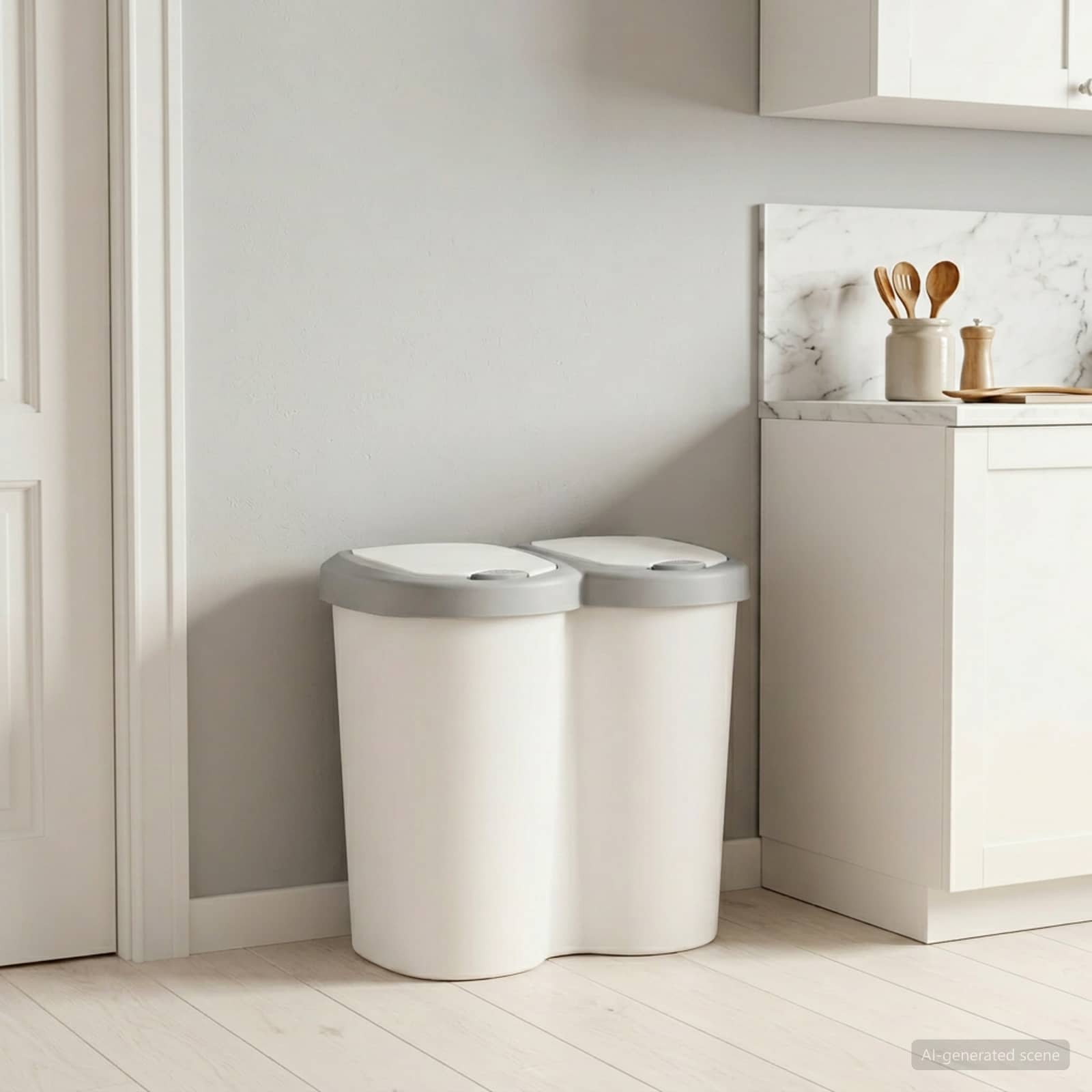 Cestino della Spazzatura Bianco 49,5 x 30 x 46,5 cm PP
