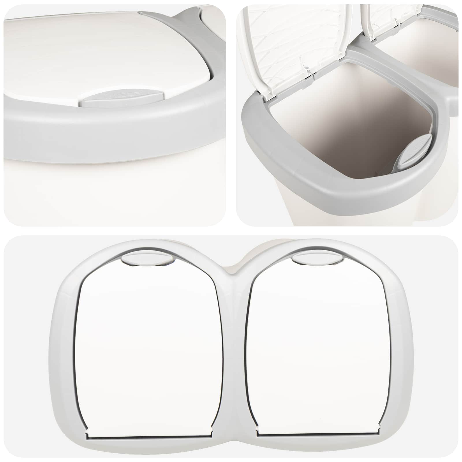 Cestino della Spazzatura Bianco 49,5 x 30 x 46,5 cm PP