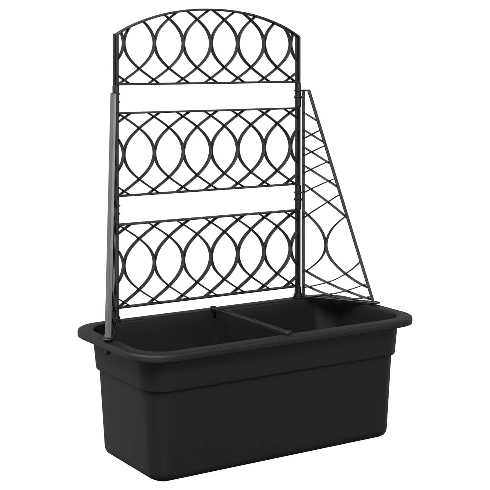 Grigliato per vasi Antracite 58 x 29 x 78 cm PP