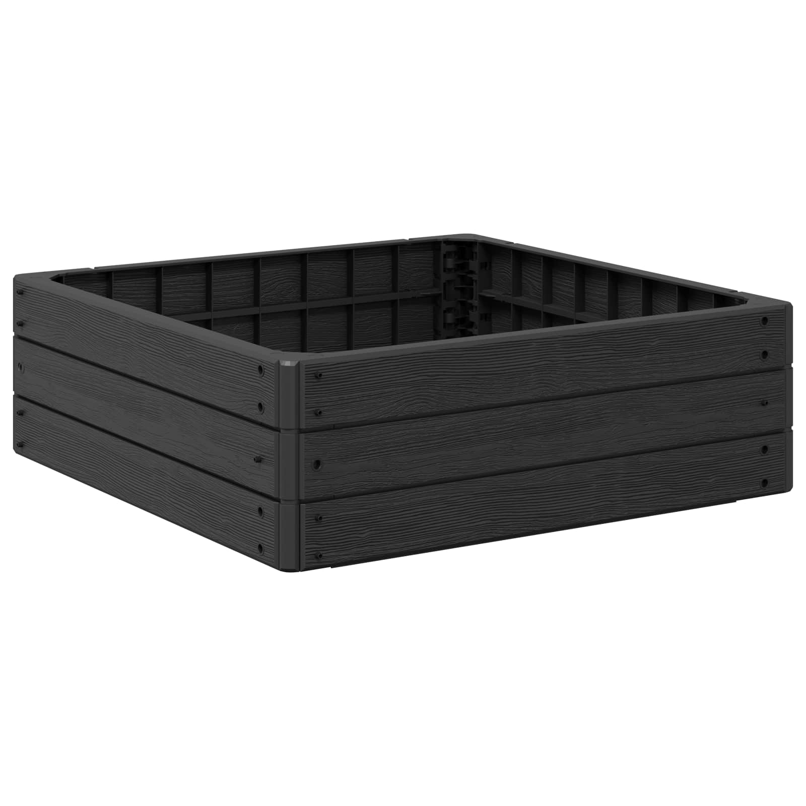 Letto Rialzato Nero 75,5 x 75,5 x 25 cm PP