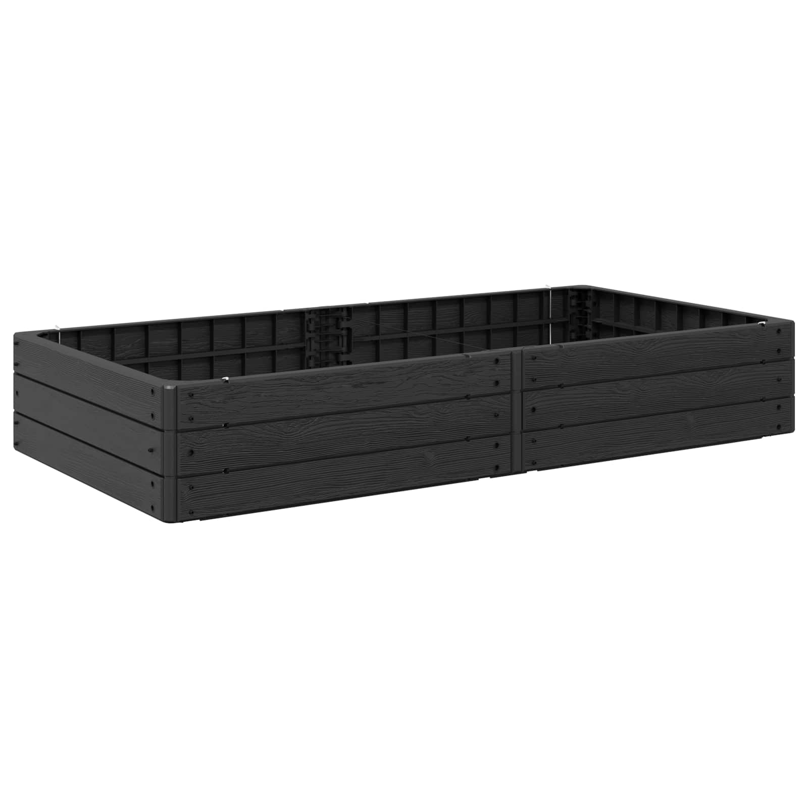 Letto Rialzato Nero 151 x 75,5 x 25 cm PP