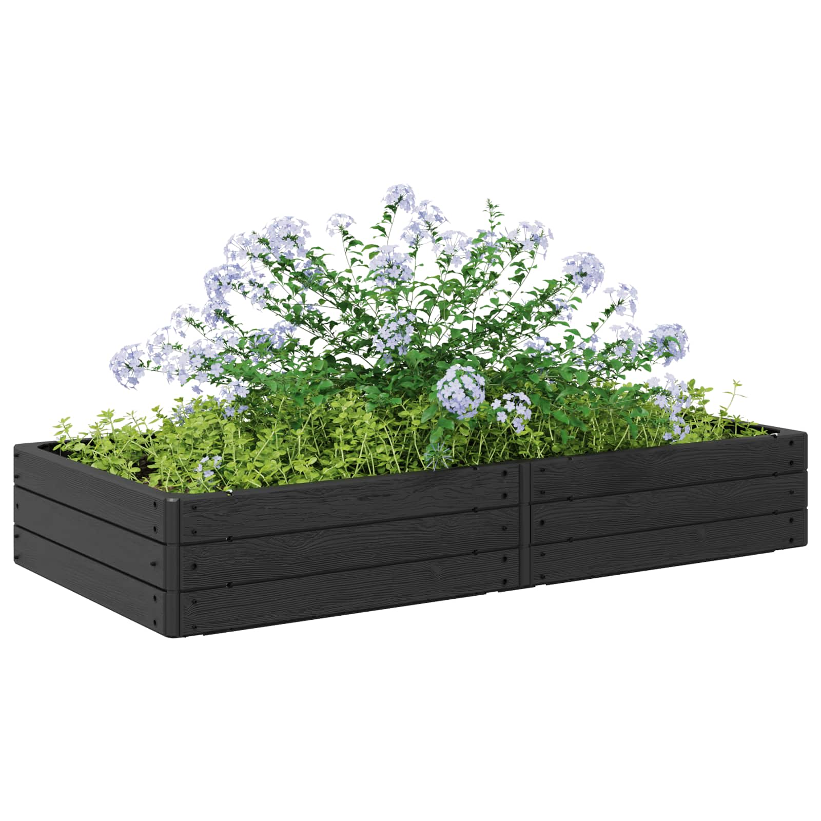 Letto Rialzato Nero 151 x 75,5 x 25 cm PP