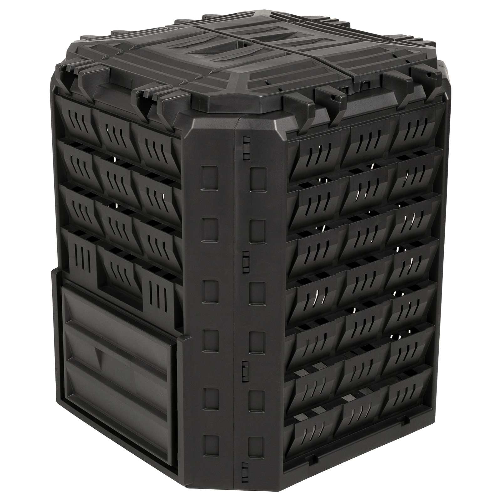 Compostiera da giardino Nero 71 x 71 x 81,5 cm 100% PP