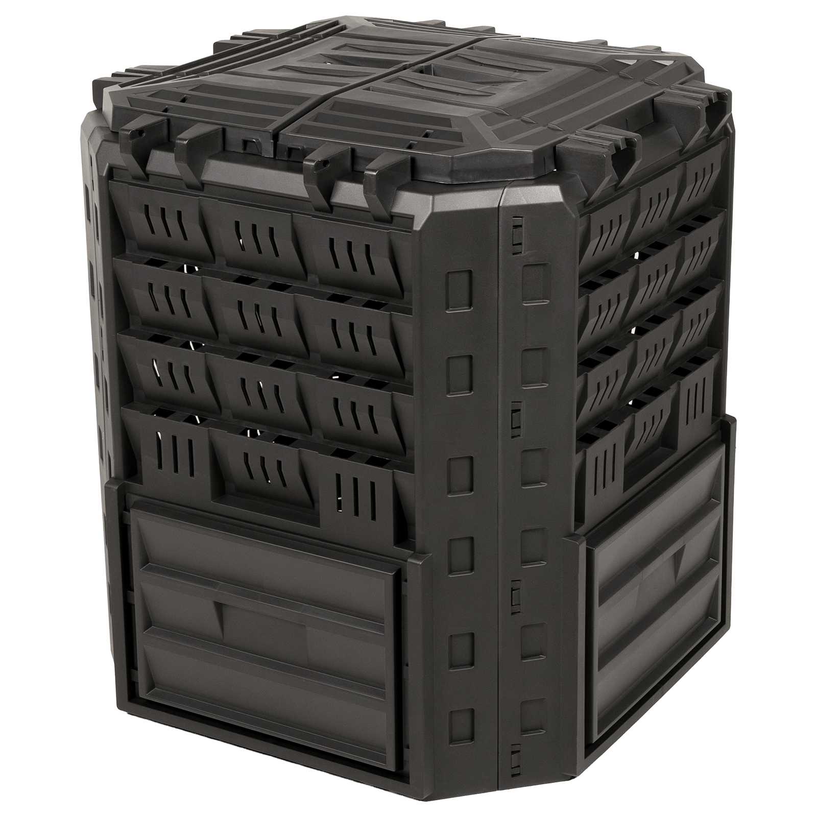 Compostiera da giardino Nero 71 x 71 x 81,5 cm 100% PP