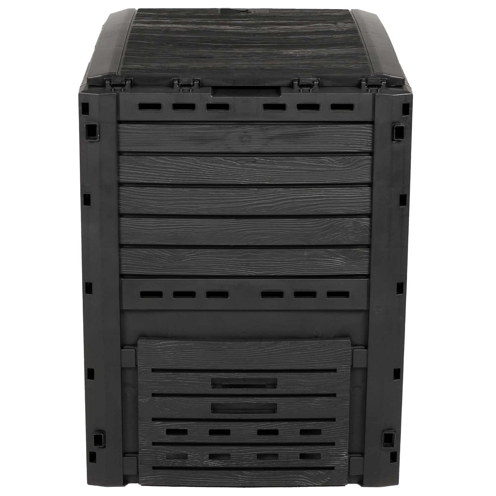 Compostiera da giardino Nero 59,5 x 60 x 81,5 cm 280 l 100% PP