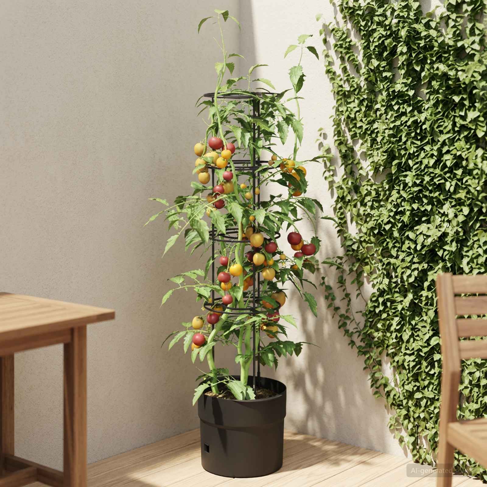 Coltivatore di pomodori Nero Ø 32 x 127 cm PP