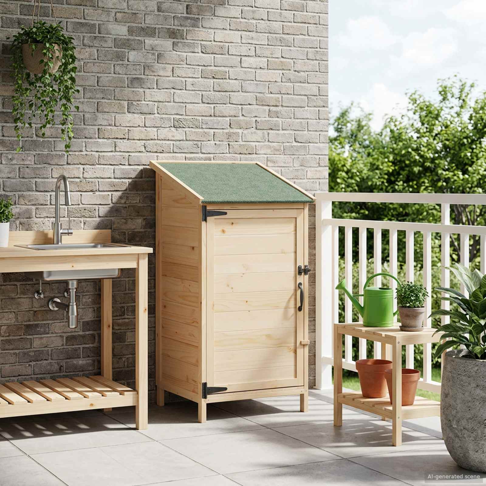 Capanno da Giardino con tetto Naturale 59 x 56 x 113,5 cm