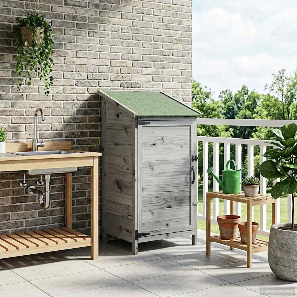 Capanno da Giardino con tetto Grigio 59 x 56 x 113,5 cm