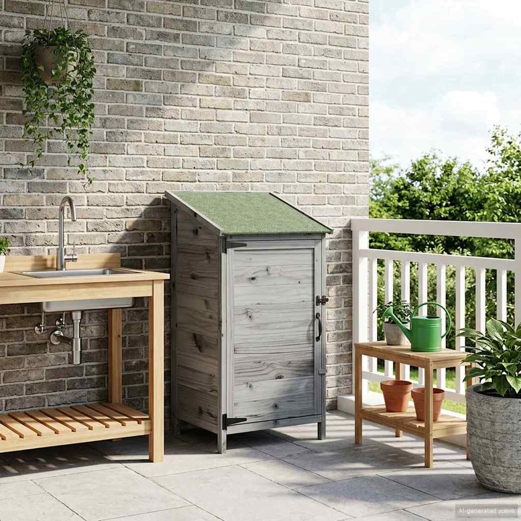 Capanno da Giardino con tetto Grigio 59 x 56 x 113,5 cm
