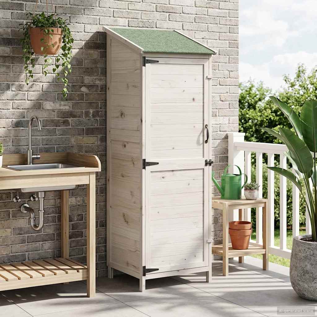 Capanno da Giardino con tetto Bianco 59,5 x 56 x 176,5 cm