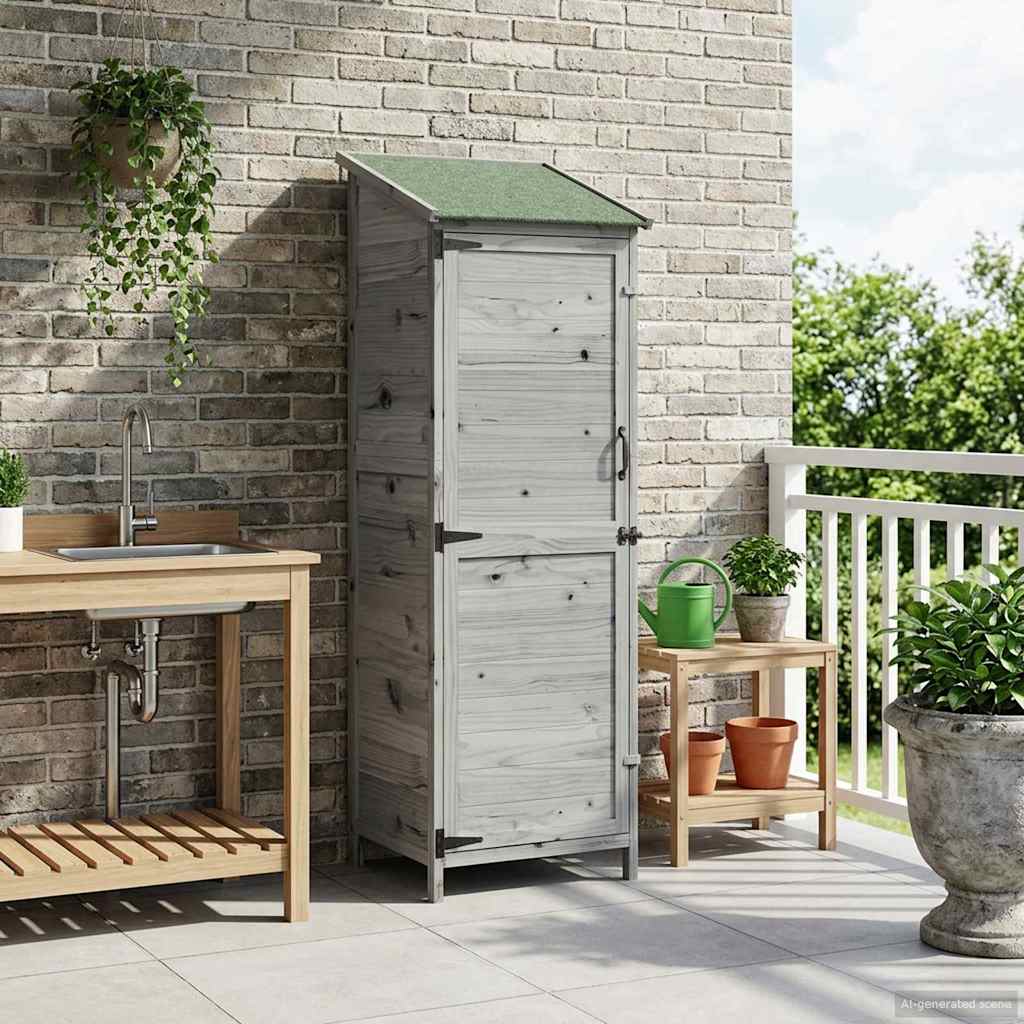 Capanno da Giardino con tetto Grigio 59,5 x 56 x 176,5 cm