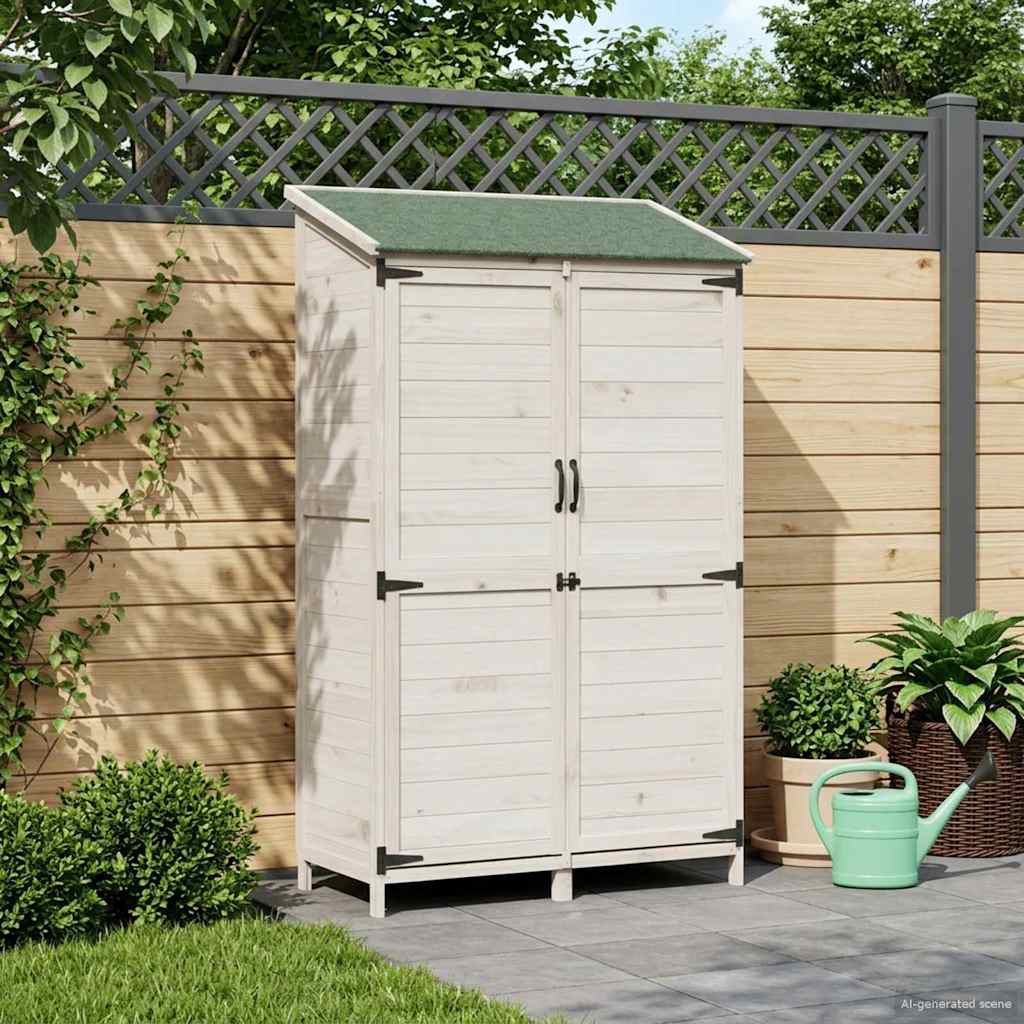 Capanno da Giardino con tetto Bianco 106,5 x 56 x 176 cm