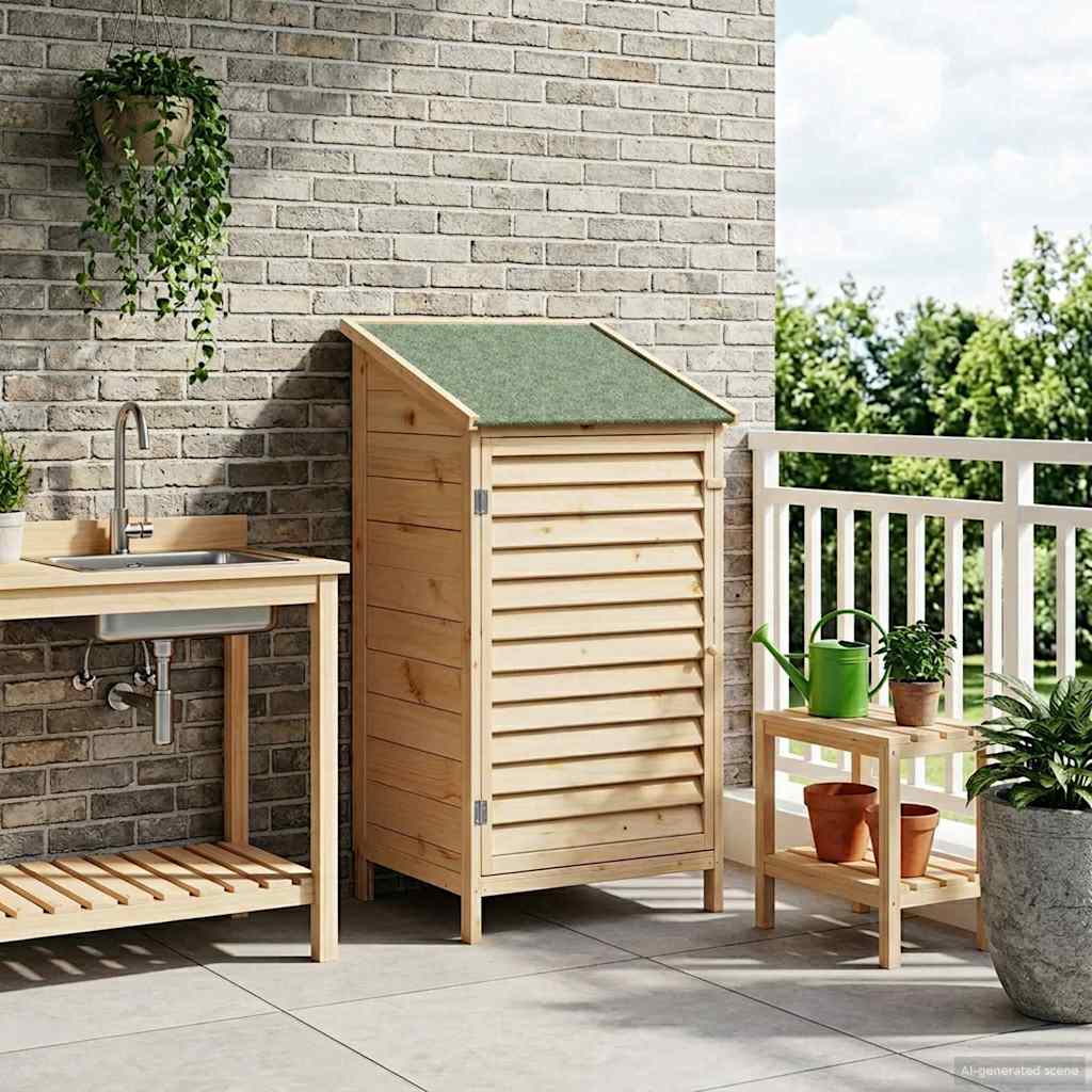 Capanno da Giardino con tetto Naturale 59 x 56 x 113,5 cm