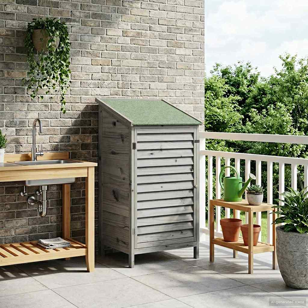 Capanno da Giardino con tetto Grigio 59 x 56 x 113,5 cm