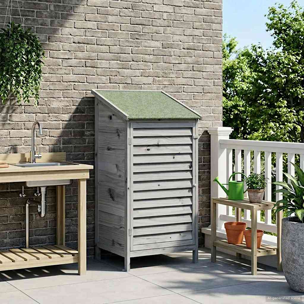 Capanno da Giardino con tetto Grigio 59 x 56 x 113,5 cm
