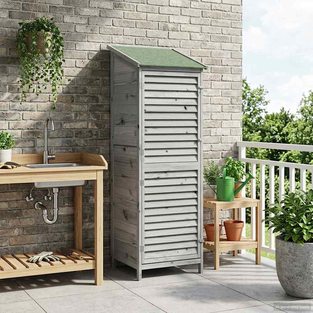 Capanno da Giardino con tetto Grigio 59 x 56 x 176 cm