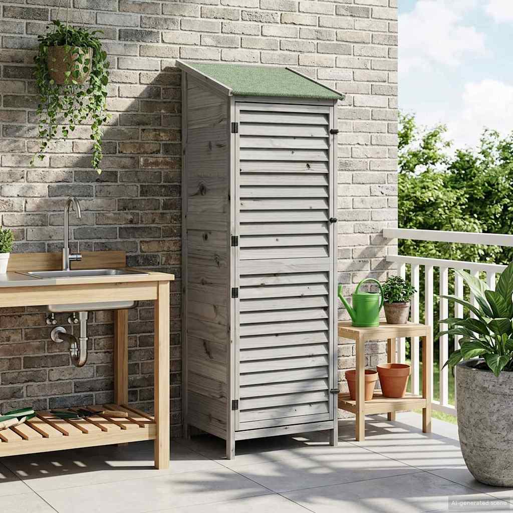 Capanno da Giardino con tetto Grigio 59 x 56 x 176 cm