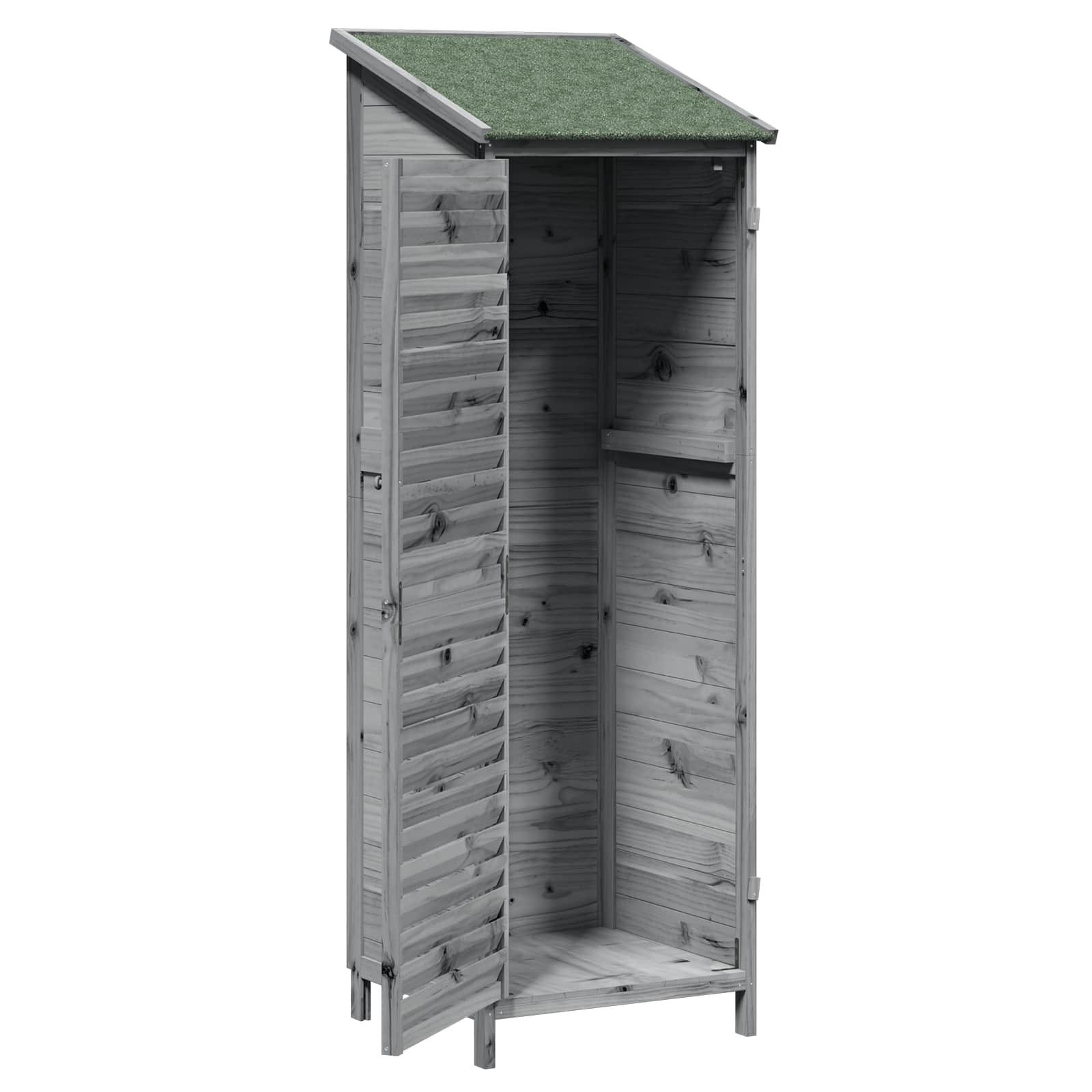 Capanno da Giardino con tetto Grigio 59 x 56 x 176 cm