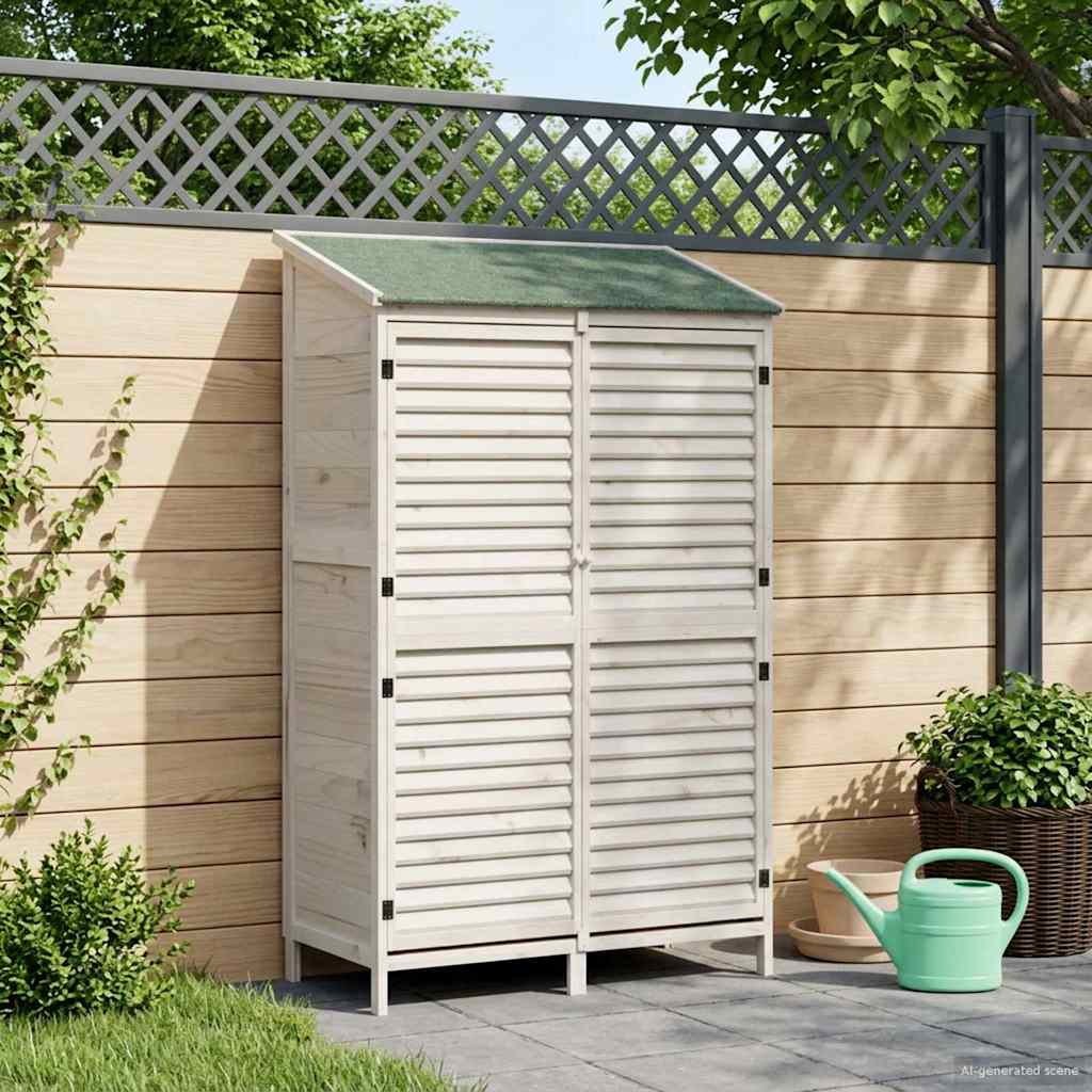 Capanno da Giardino con tetto Bianco 106 x 56 x 176,5 cm