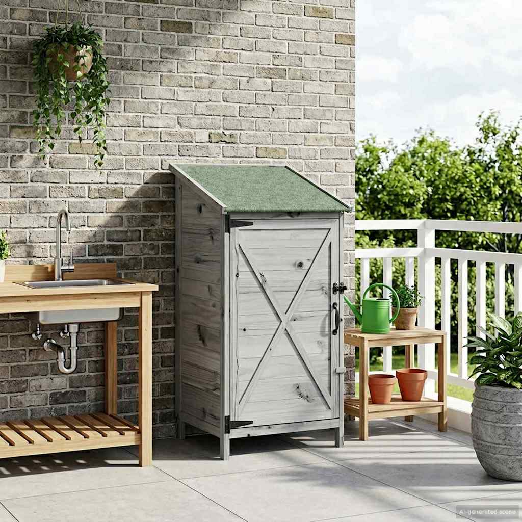 Capanno da Giardino Grigio 59,5 x 56 x 113,5 cm