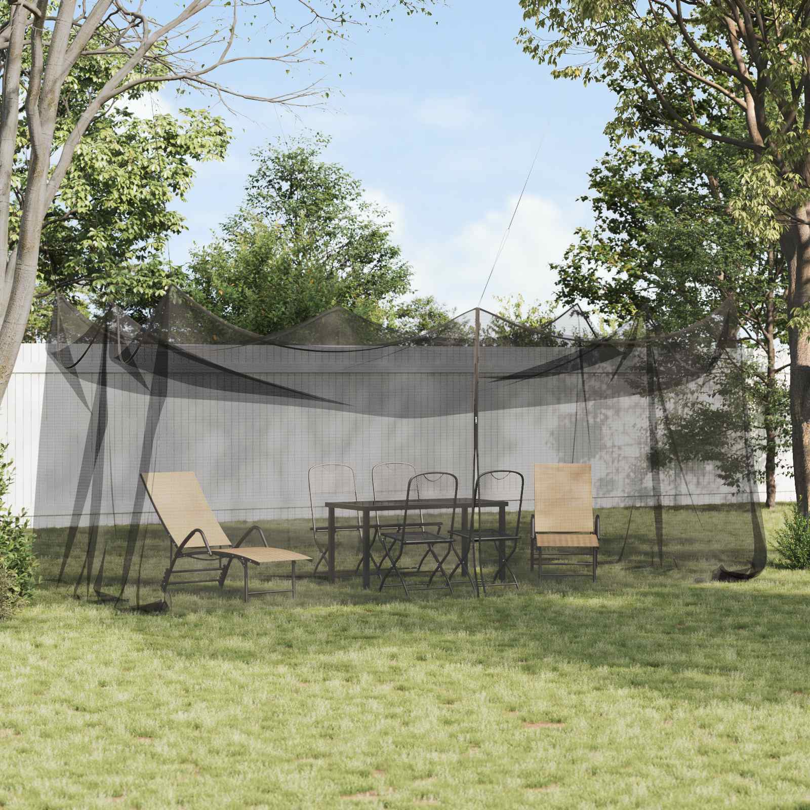 Rete per Zanzare da Giardino 220 mesh Nero 3 x 6 x 2,5 m