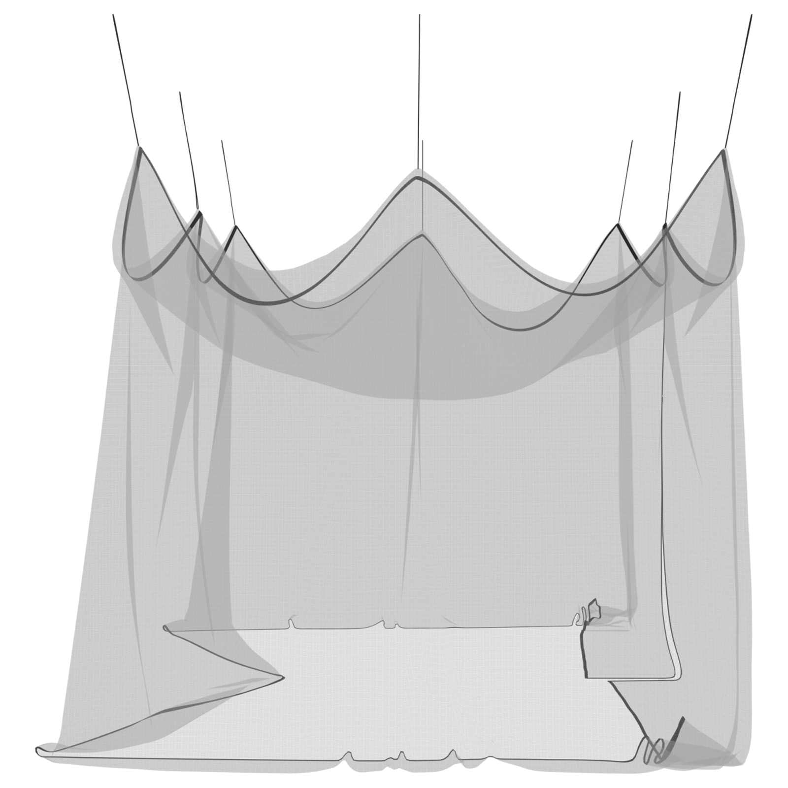 Rete per Zanzare da Giardino 220 mesh Nero 3 x 6 x 2,5 m