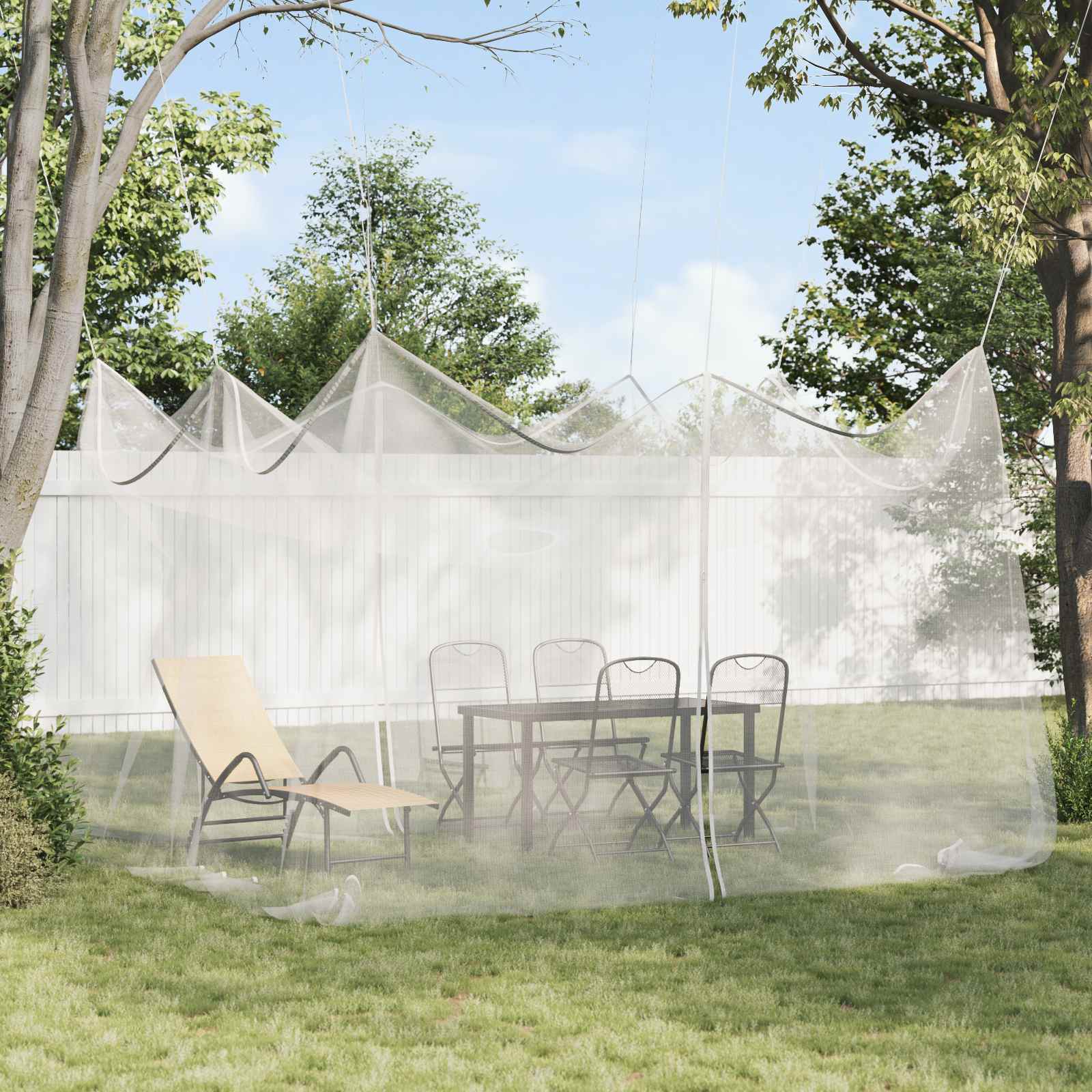 Rete per Zanzare da Giardino 220 mesh Bianco 4 x 4 x 2,5 m