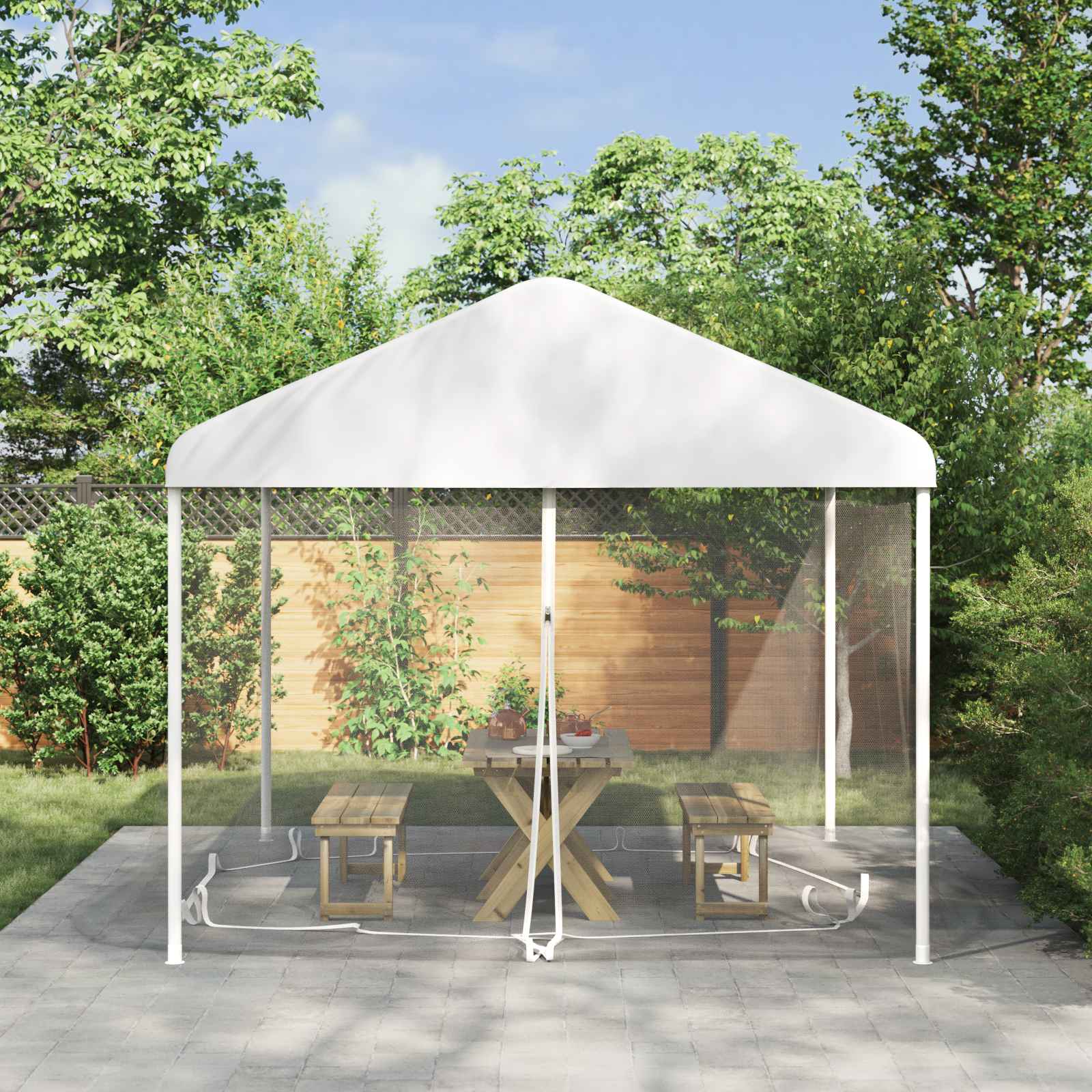 Zanzariera per gazebo 220 mesh Bianco 3,6 x 3,6 x 2 cm