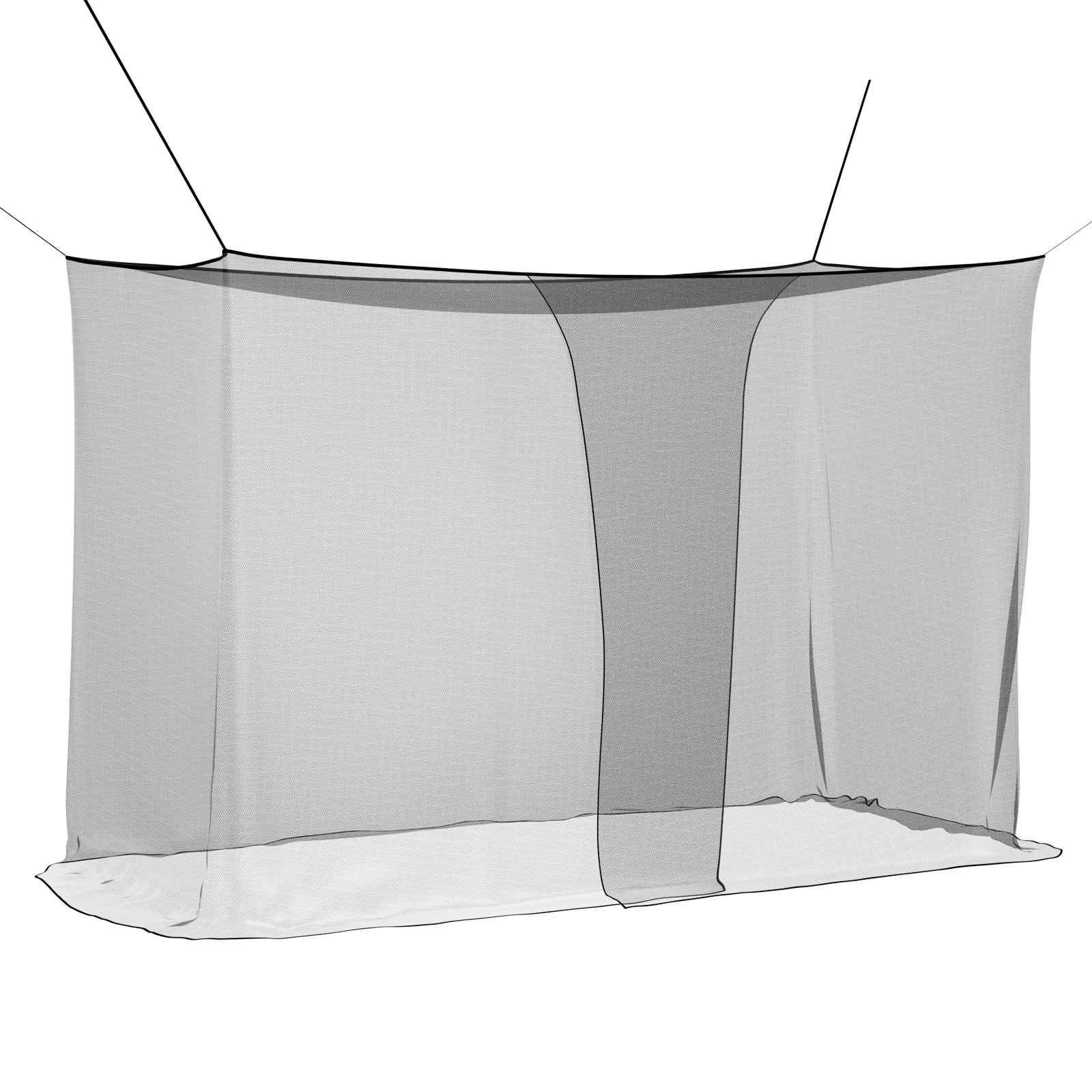 Rete per zanzare per letto 156 mesh Nero 220 x 120 x 150 cm