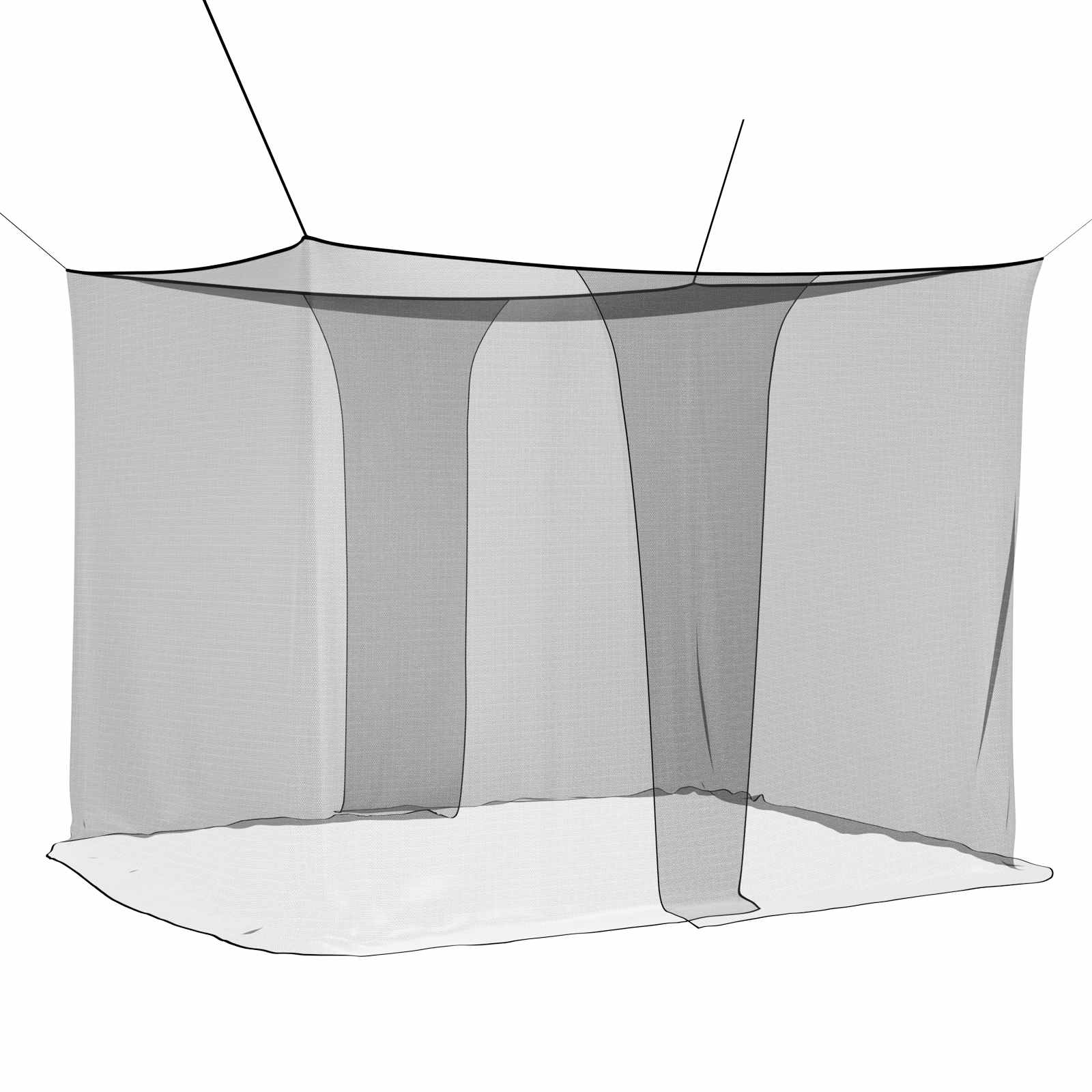 Rete per zanzare per letto 156 mesh Nero 220 x 180 x 180 cm