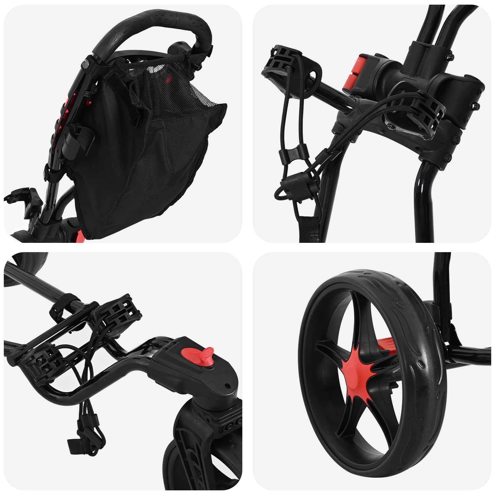 Carrello da golf Nero Ferro Pieghevole