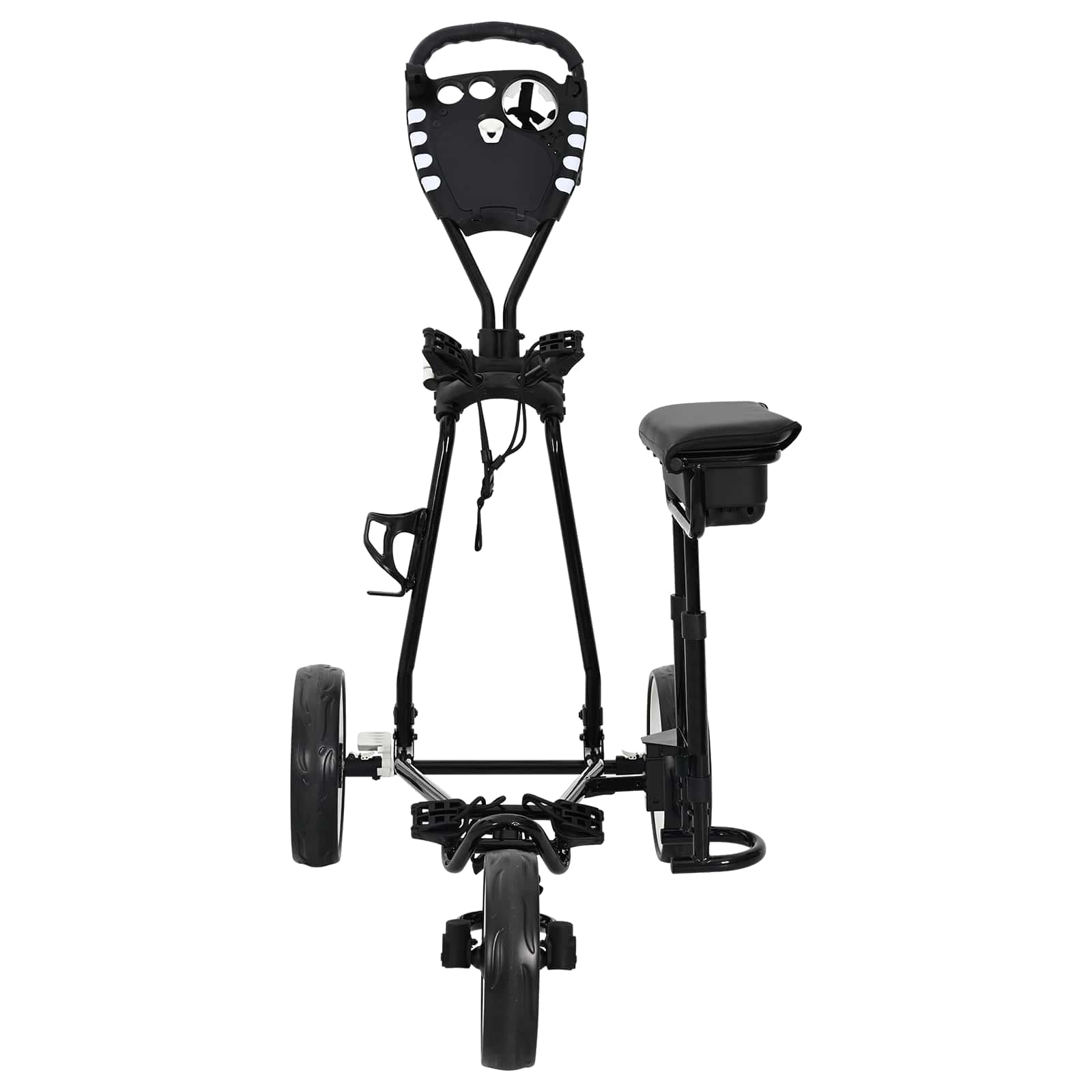 Carrello da golf con sedile Nero e Bianco Ferro Pieghevole