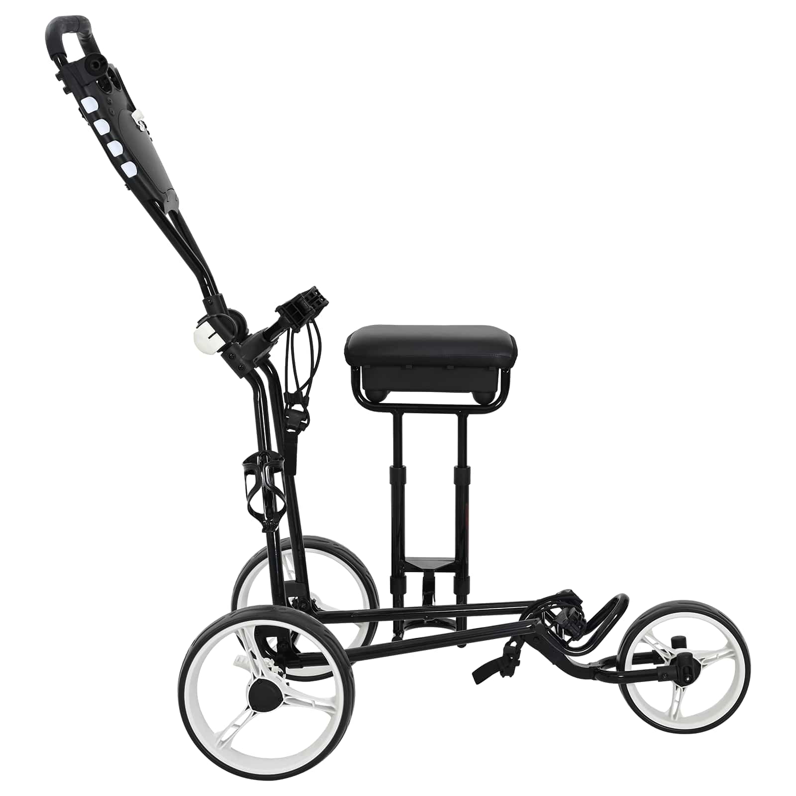 Carrello da golf con sedile Nero e Bianco Ferro Pieghevole