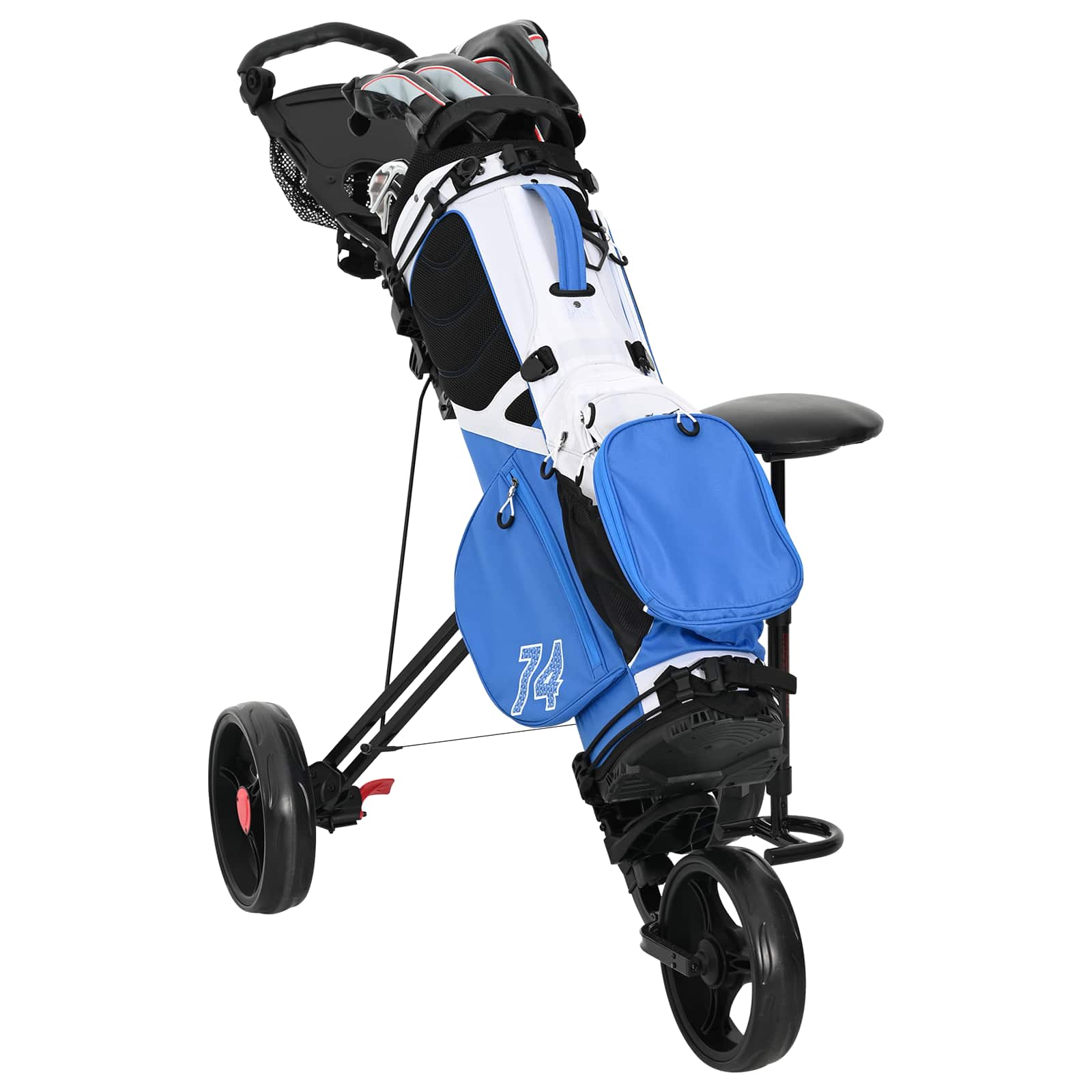 Carrello da golf con sedile Nero 95 x 69 x 114 cm Ferro