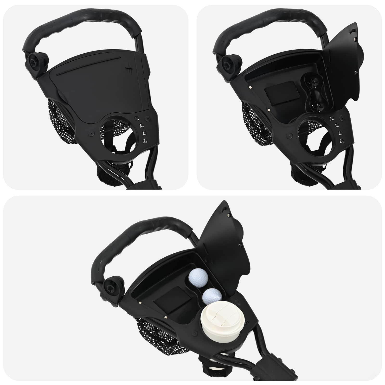 Carrello da golf con sedile Nero 95 x 69 x 114 cm Ferro