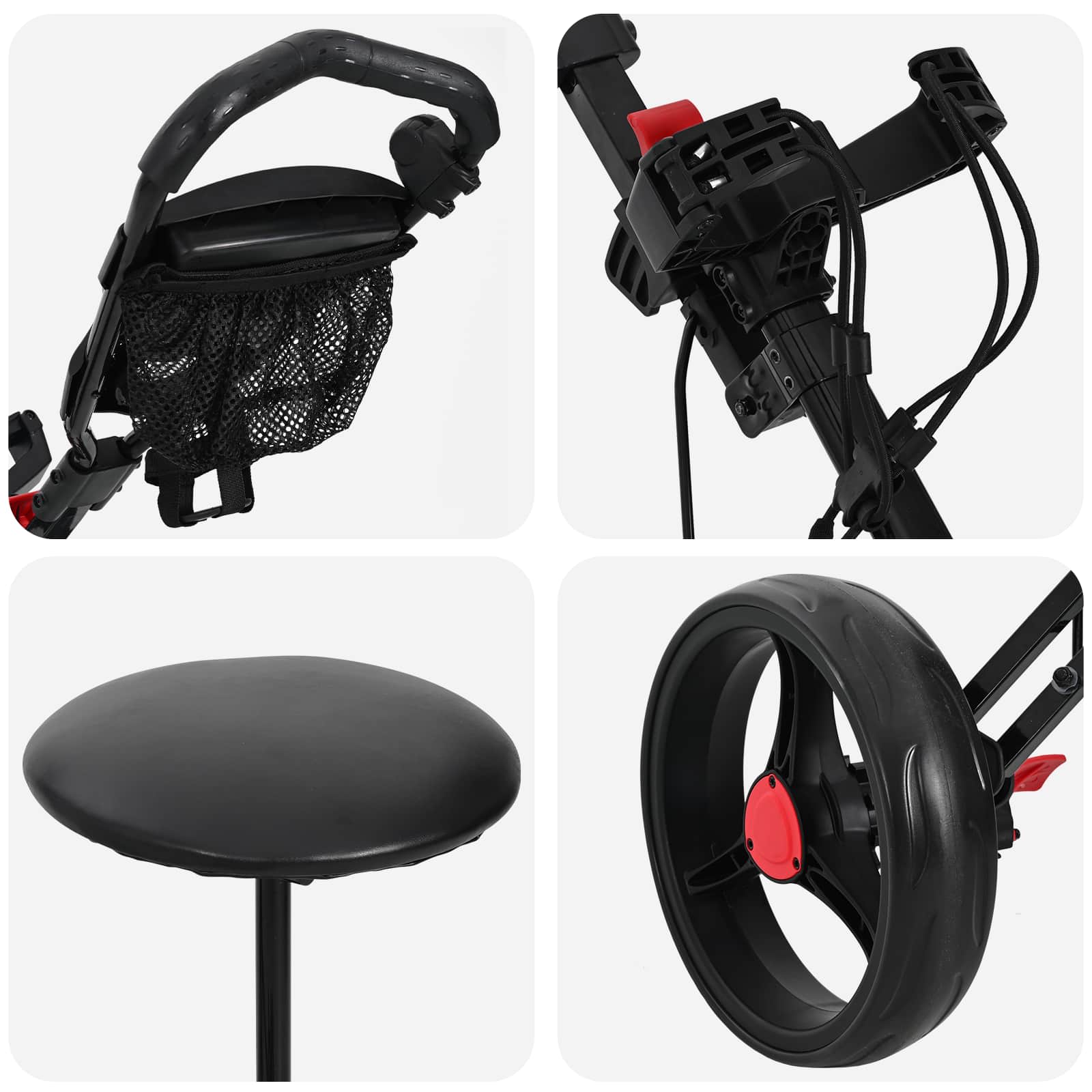 Carrello da golf con sedile Nero 95 x 69 x 114 cm Ferro