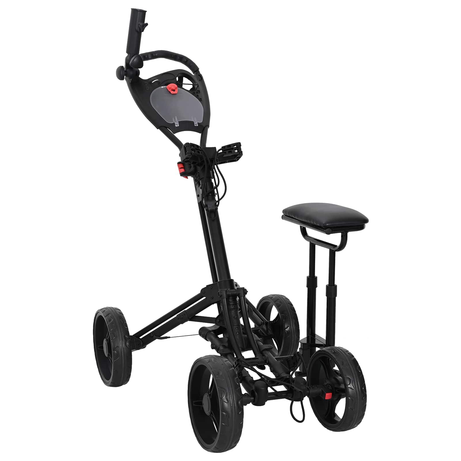 Carrello da golf con sedile Nero Alluminio Pieghevole