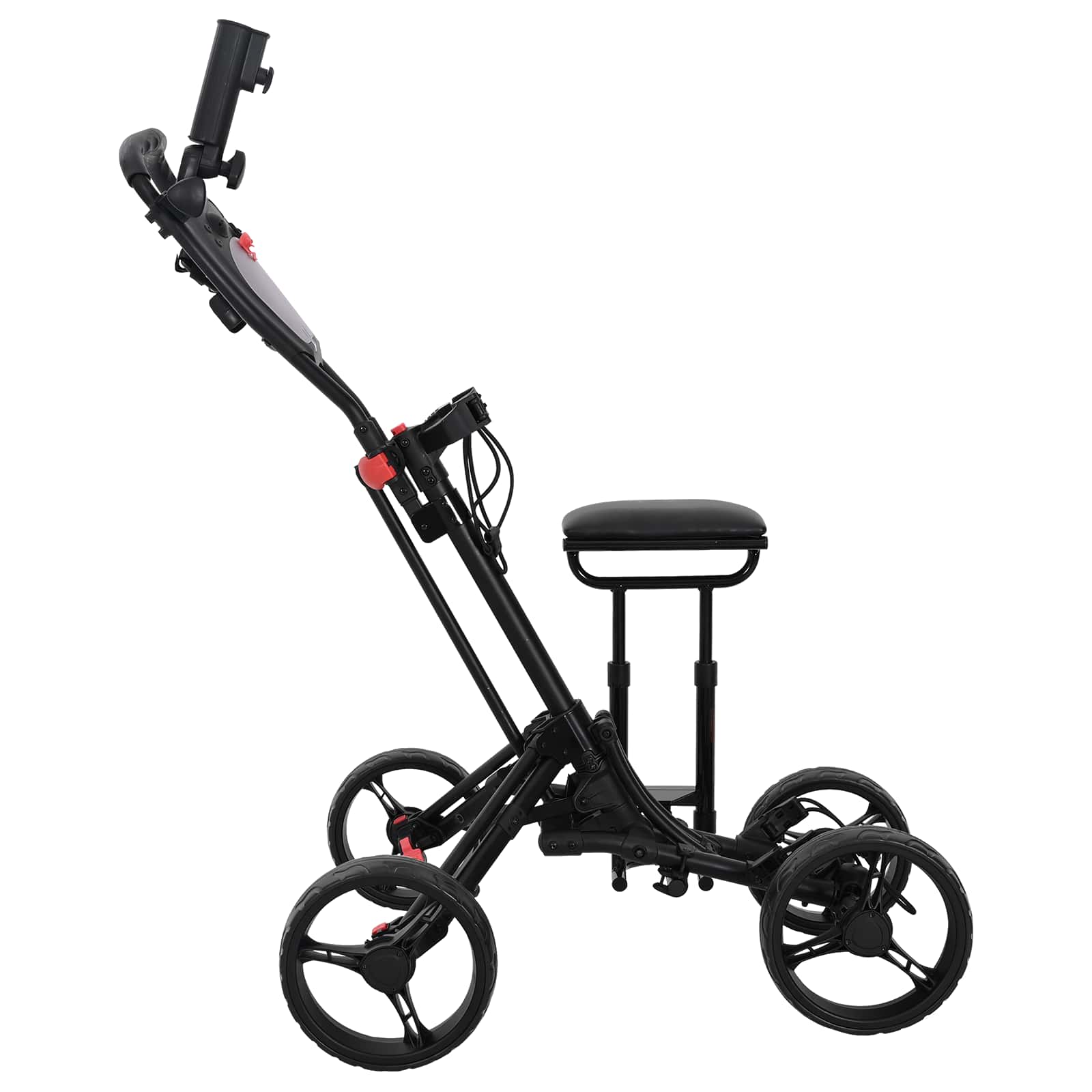 Carrello da golf con sedile Nero Alluminio Pieghevole