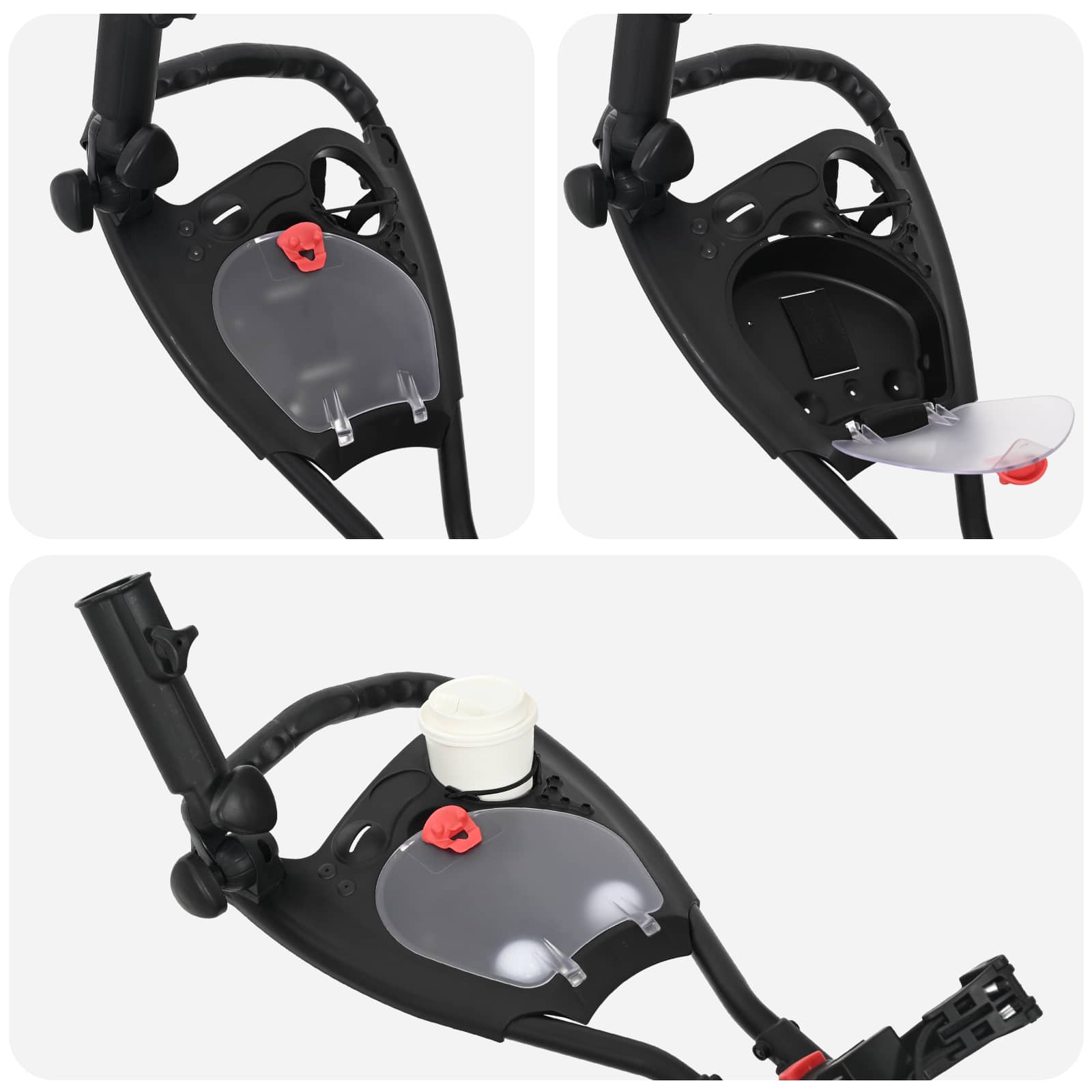 Carrello da golf con sedile Nero Alluminio Pieghevole