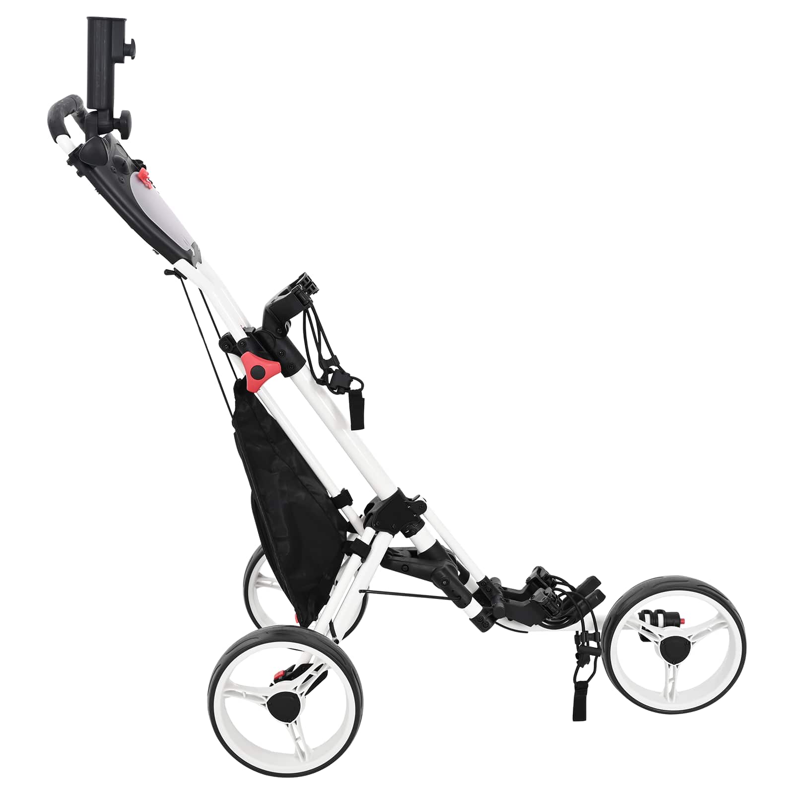Carrello da golf Nero e Bianco Alluminio Pieghevole