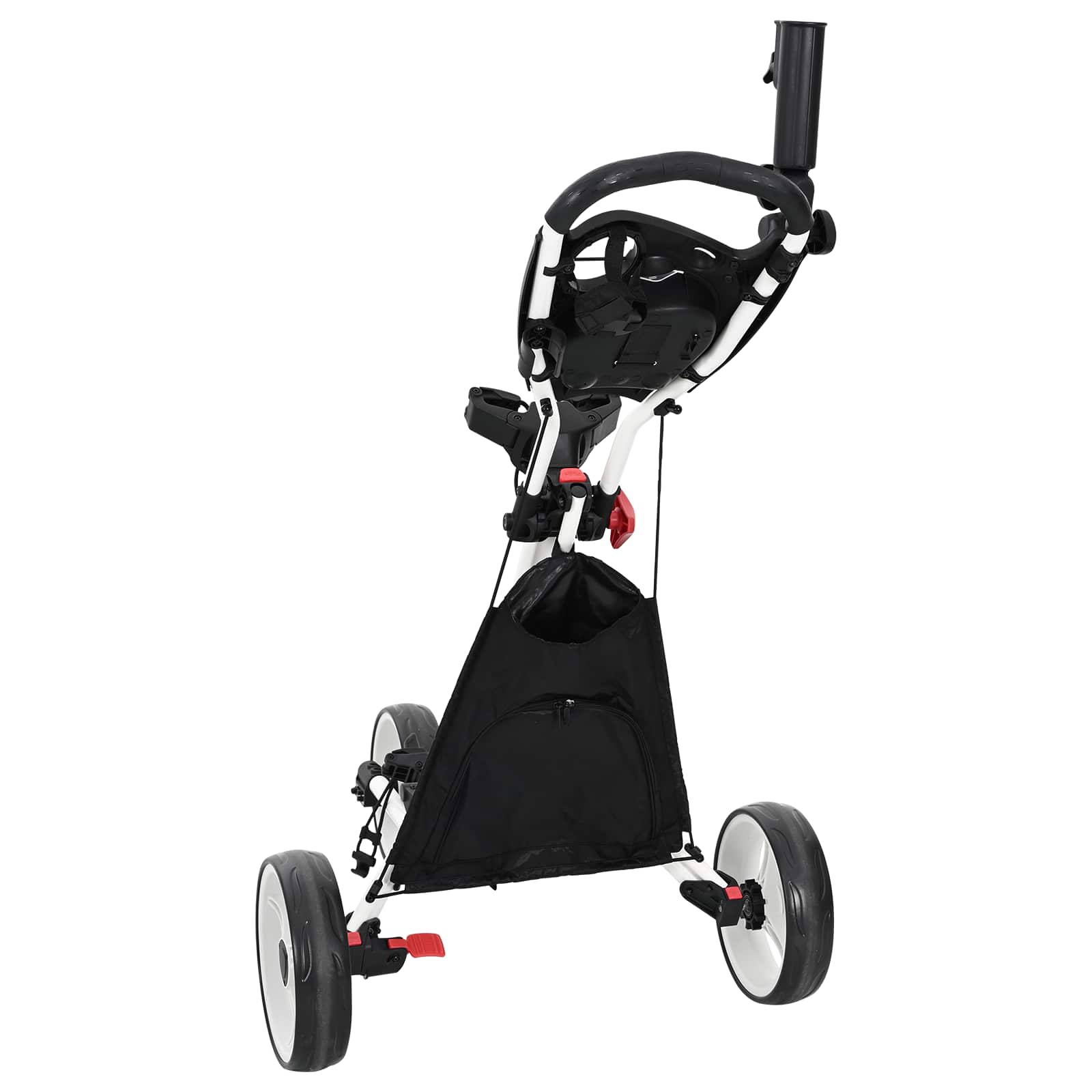 Carrello da golf Nero e Bianco Alluminio Pieghevole