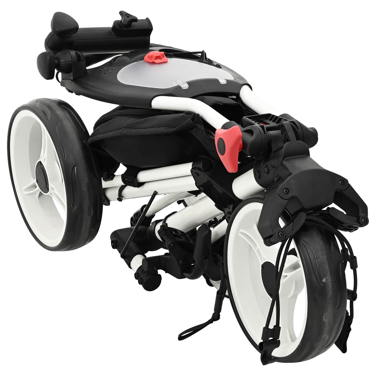 Carrello da golf Nero e Bianco Alluminio Pieghevole