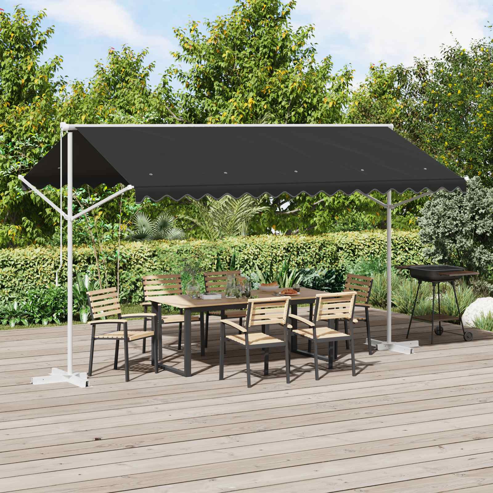 Tenda autoportante 4 × 3 m Poliestere Antracite