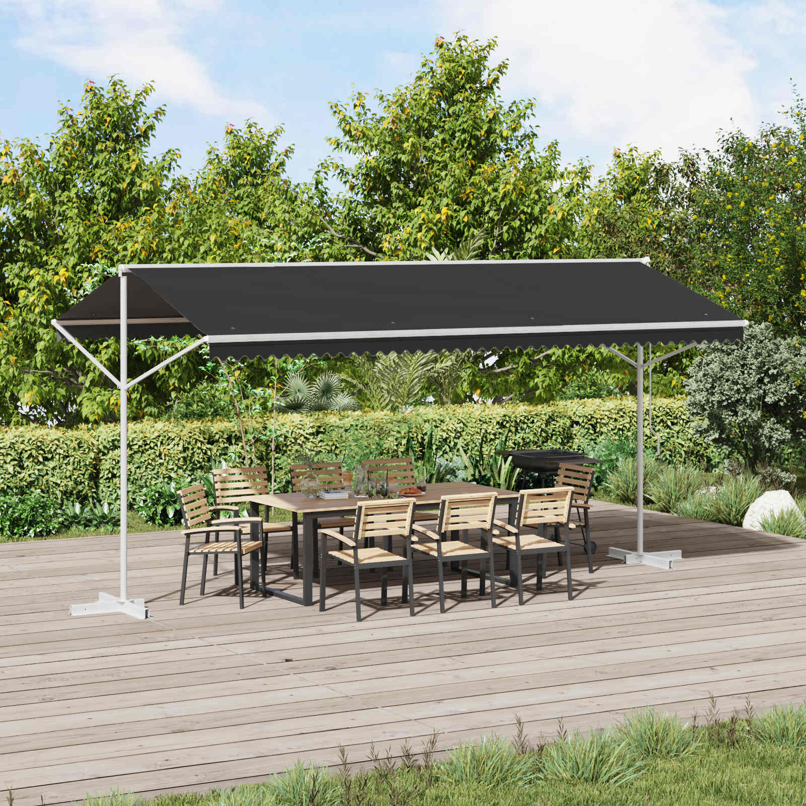Tenda autoportante 5 x 3 m Poliestere Antracite