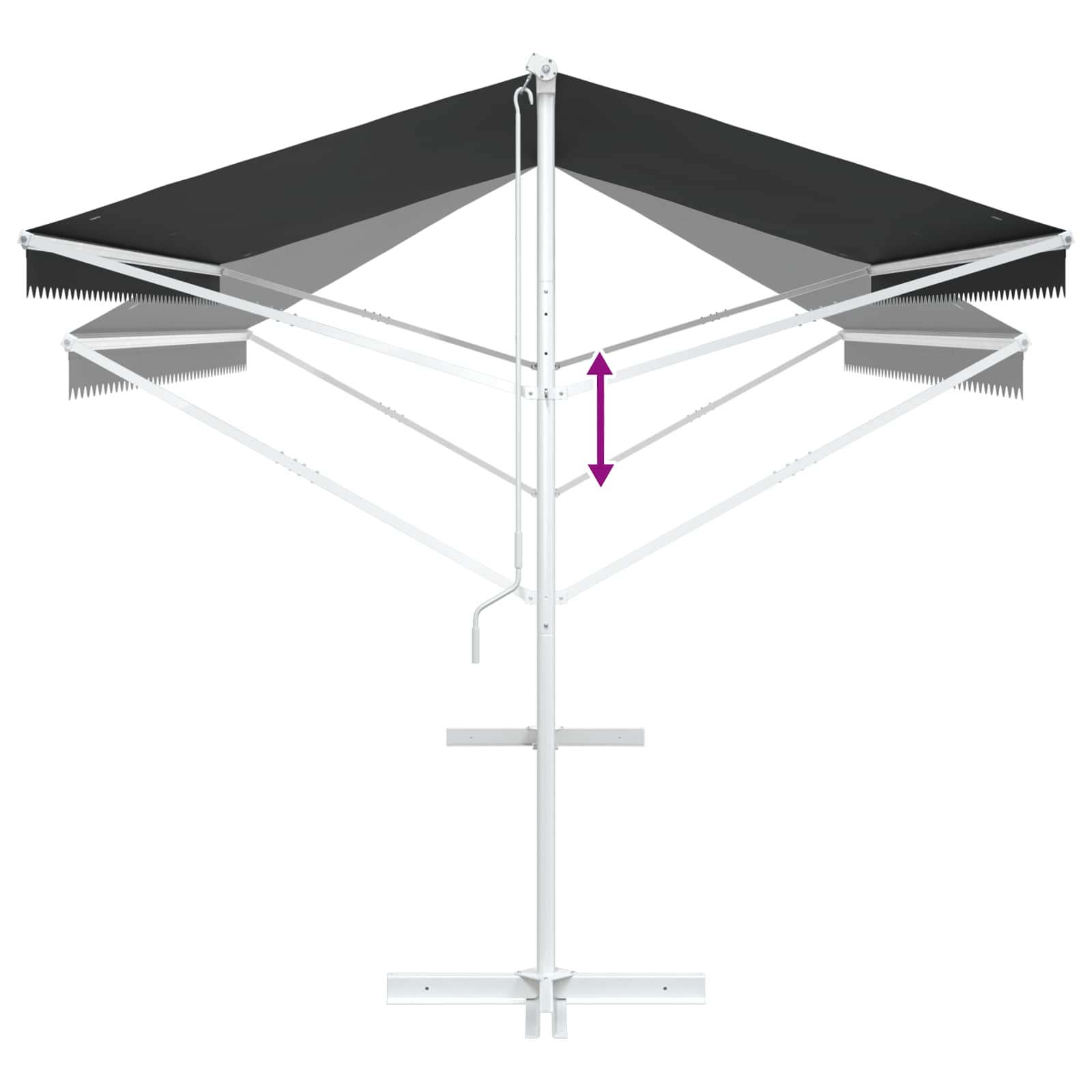 Tenda autoportante 5 x 3 m Poliestere Antracite