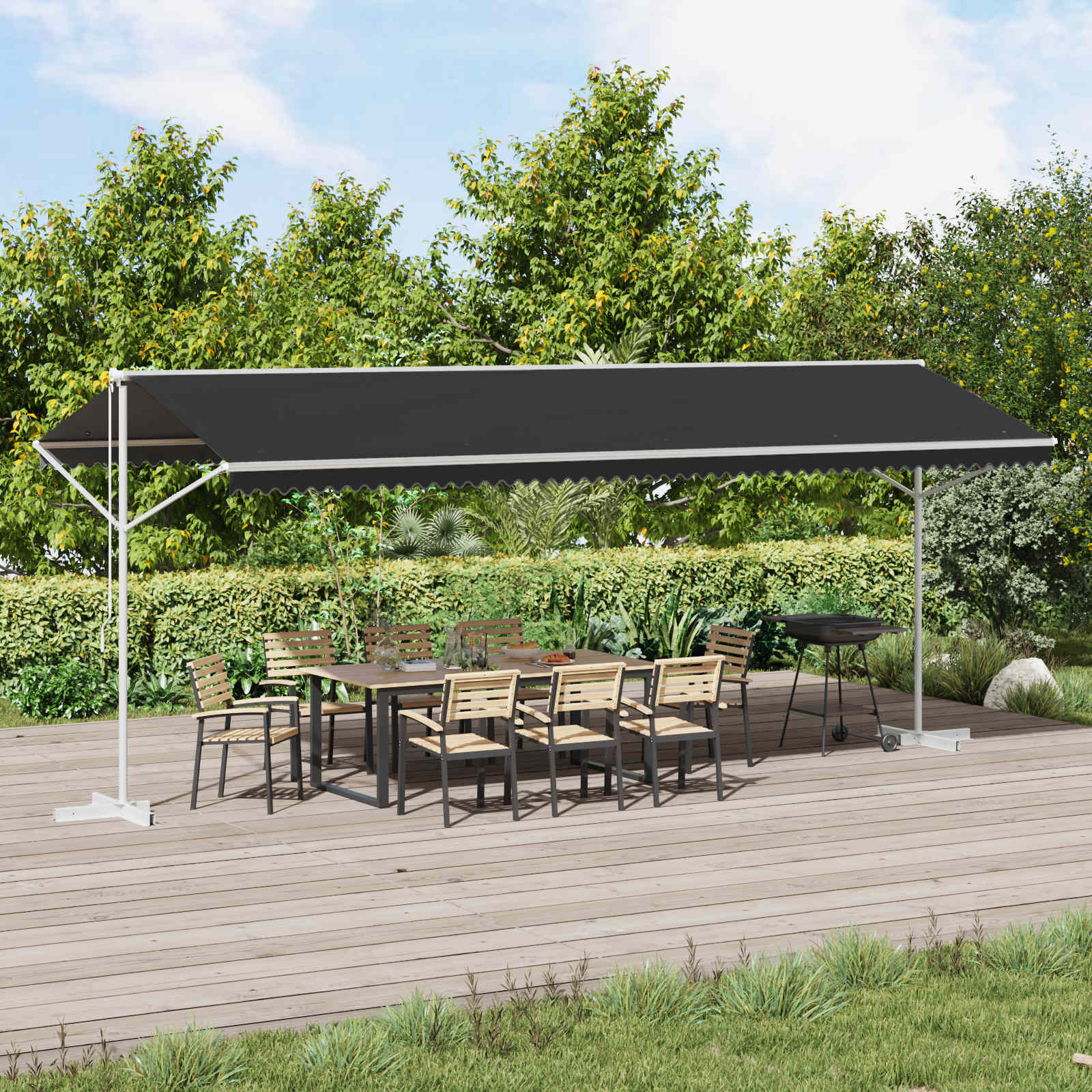 Tenda autoportante 6 x 3 m Poliestere Antracite