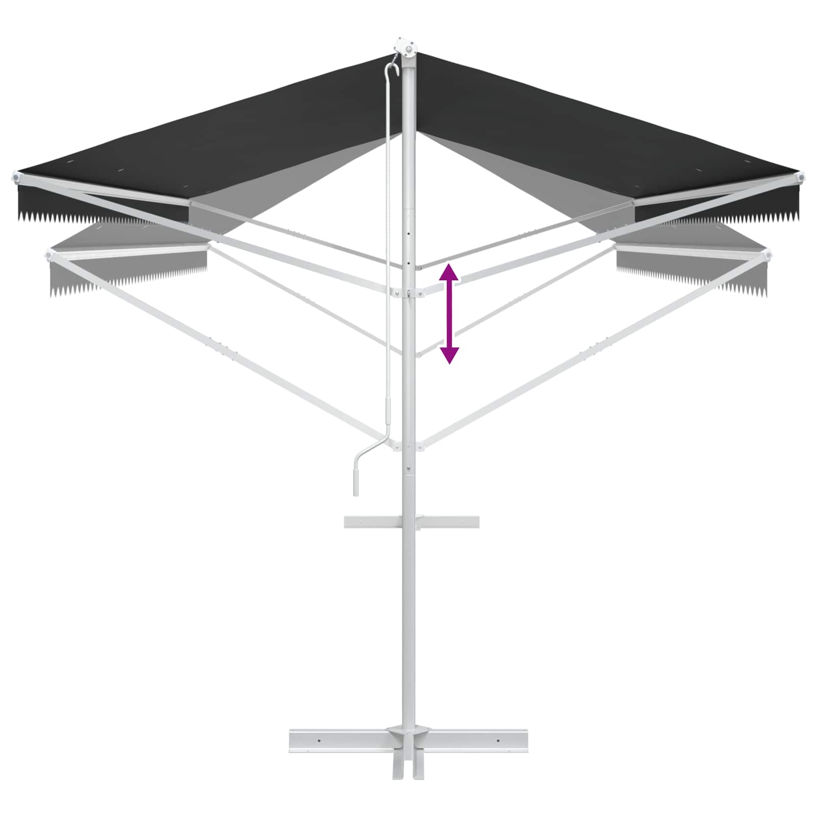 Tenda autoportante 6 x 3 m Poliestere Antracite
