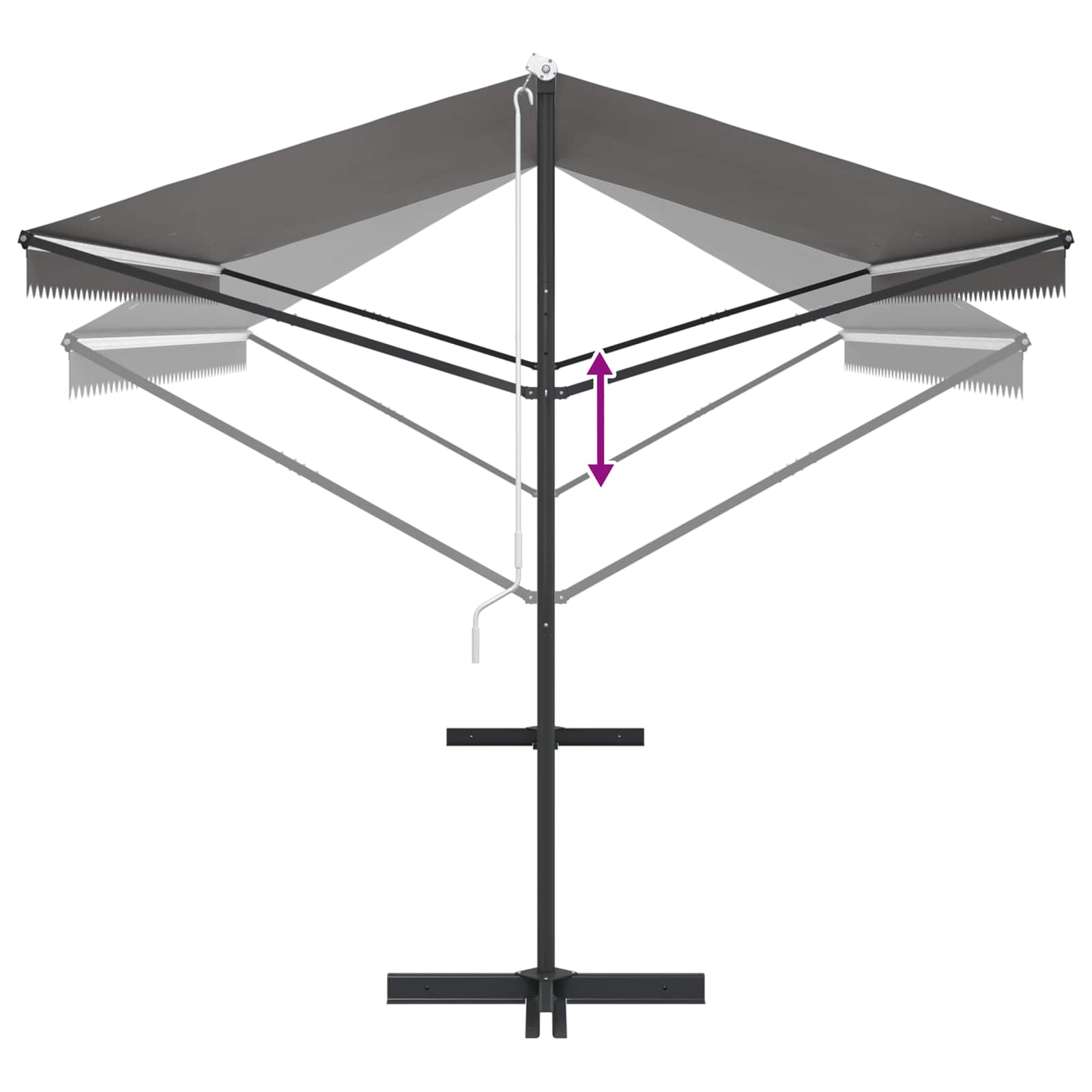 Tenda autoportante 5 x 3 m Poliestere Grigio