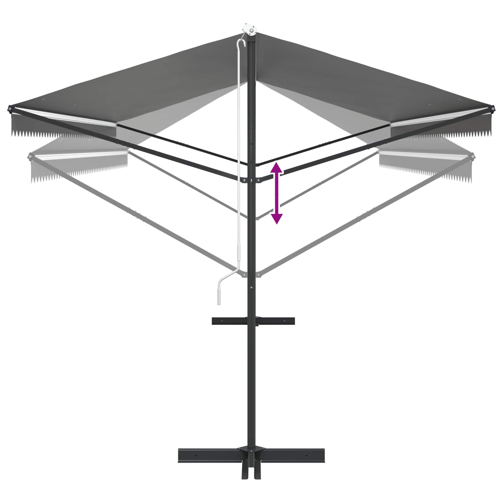 Tenda autoportante 6 x 3 m Poliestere Grigio
